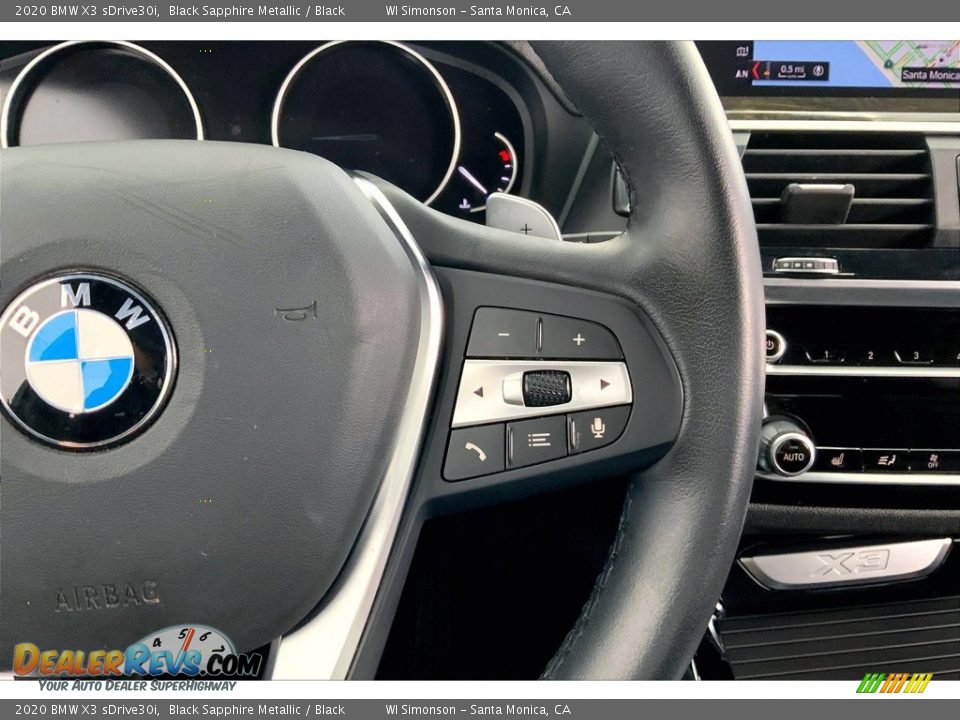 2020 BMW X3 sDrive30i Black Sapphire Metallic / Black Photo #22