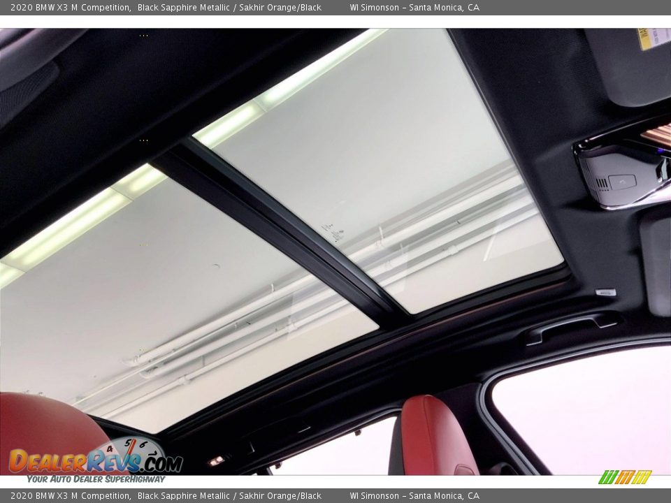 Sunroof of 2020 BMW X3 M Competition Photo #25