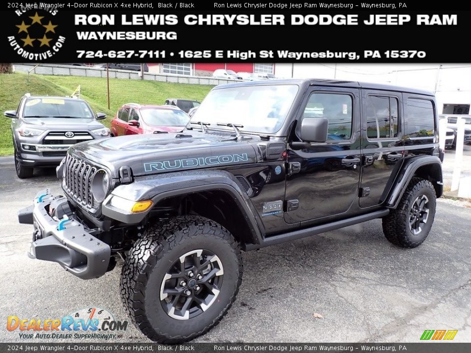 2024 Jeep Wrangler 4-Door Rubicon X 4xe Hybrid Black / Black Photo #1