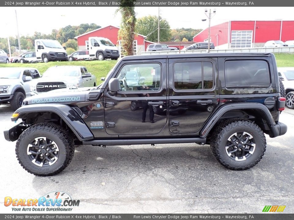 Black 2024 Jeep Wrangler 4-Door Rubicon X 4xe Hybrid Photo #2