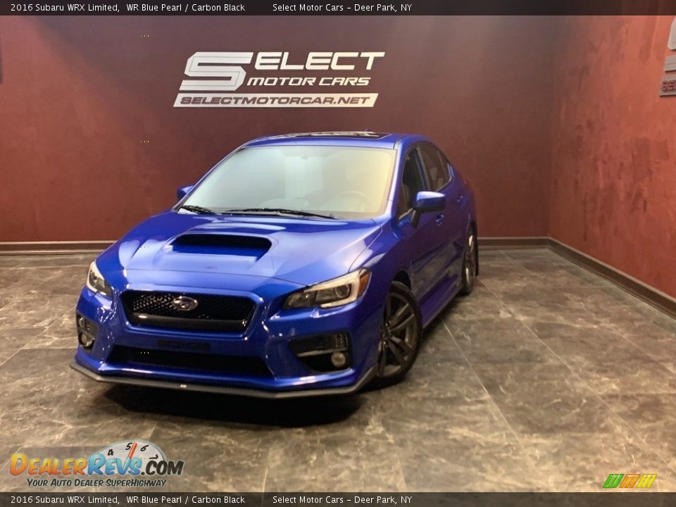 2016 Subaru WRX Limited WR Blue Pearl / Carbon Black Photo #1