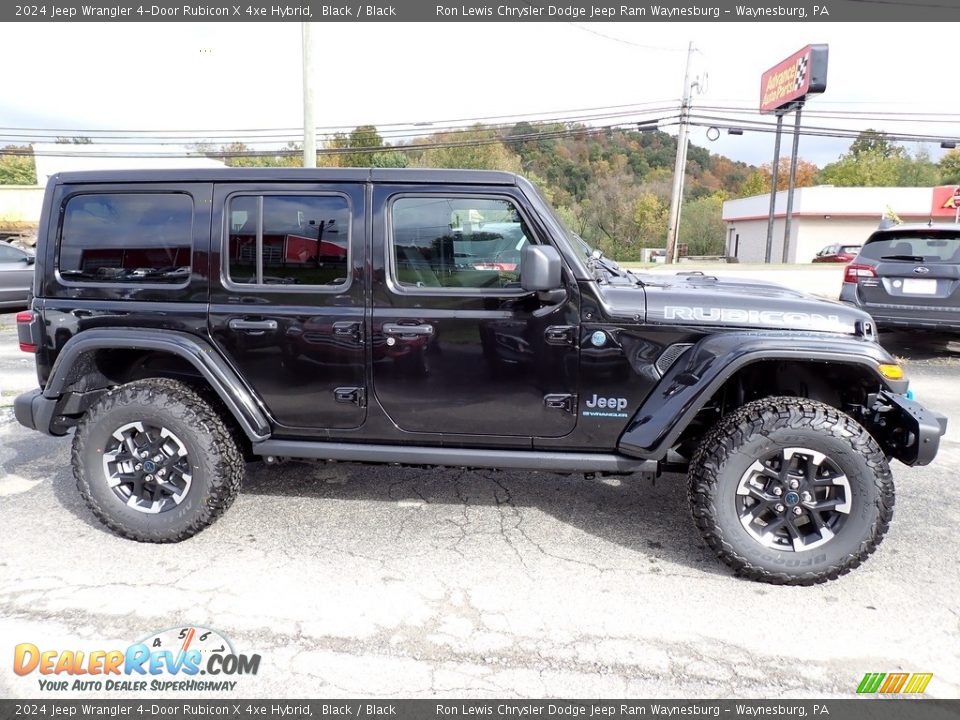 Black 2024 Jeep Wrangler 4-Door Rubicon X 4xe Hybrid Photo #7