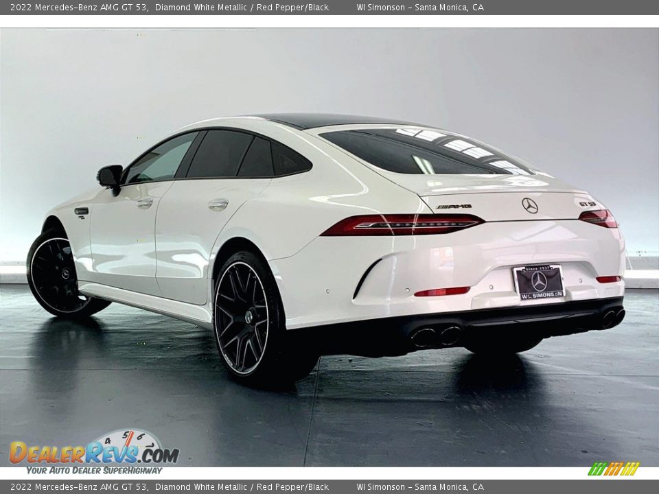 2022 Mercedes-Benz AMG GT 53 Diamond White Metallic / Red Pepper/Black Photo #10