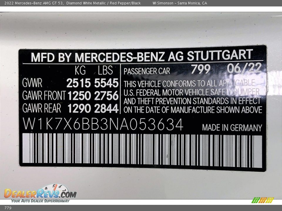 Mercedes-Benz Color Code 779 Diamond White Metallic