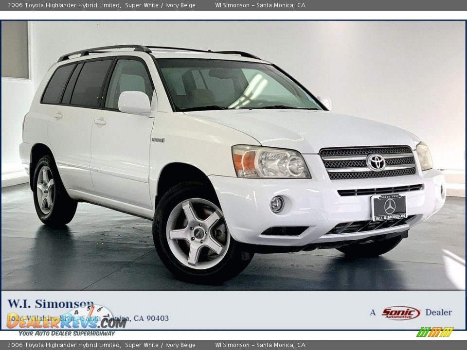 2006 Toyota Highlander Hybrid Limited Super White / Ivory Beige Photo #1