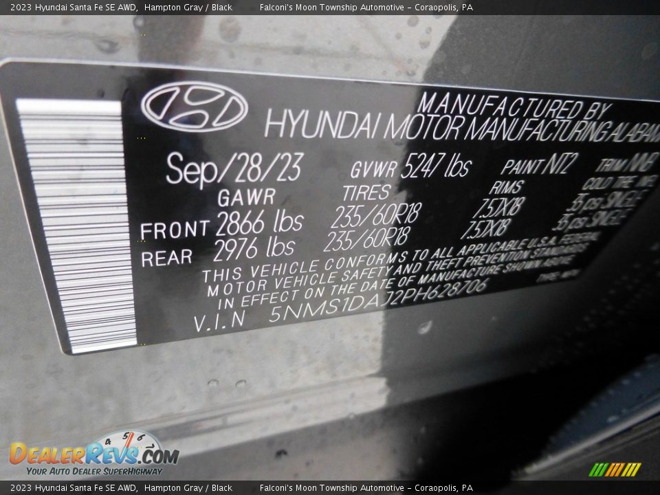 2023 Hyundai Santa Fe SE AWD Hampton Gray / Black Photo #18