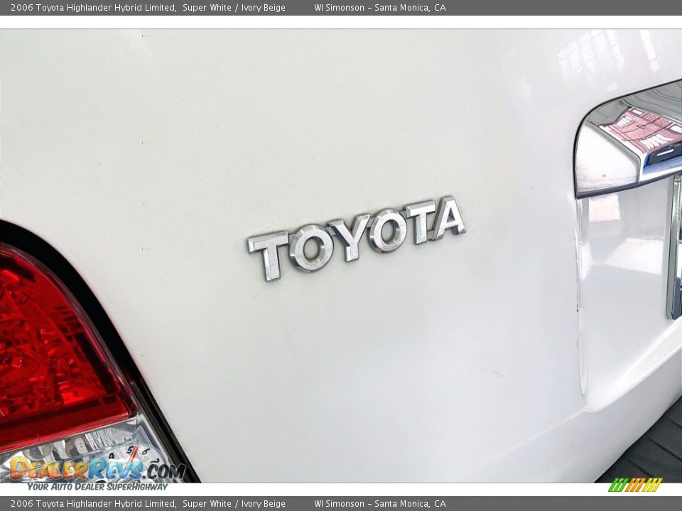 2006 Toyota Highlander Hybrid Limited Super White / Ivory Beige Photo #30