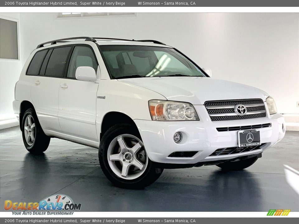 2006 Toyota Highlander Hybrid Limited Super White / Ivory Beige Photo #33