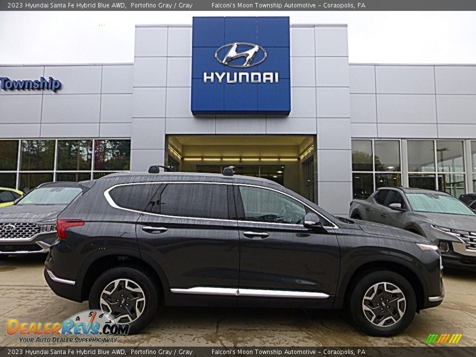 Portofino Gray 2023 Hyundai Santa Fe Hybrid Blue AWD Photo #1