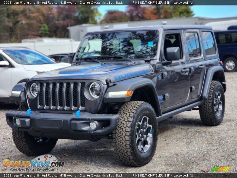Front 3/4 View of 2023 Jeep Wrangler Unlimited Rubicon 4XE Hybrid Photo #1