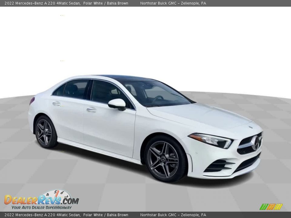 2022 Mercedes-Benz A 220 4Matic Sedan Polar White / Bahia Brown Photo #2