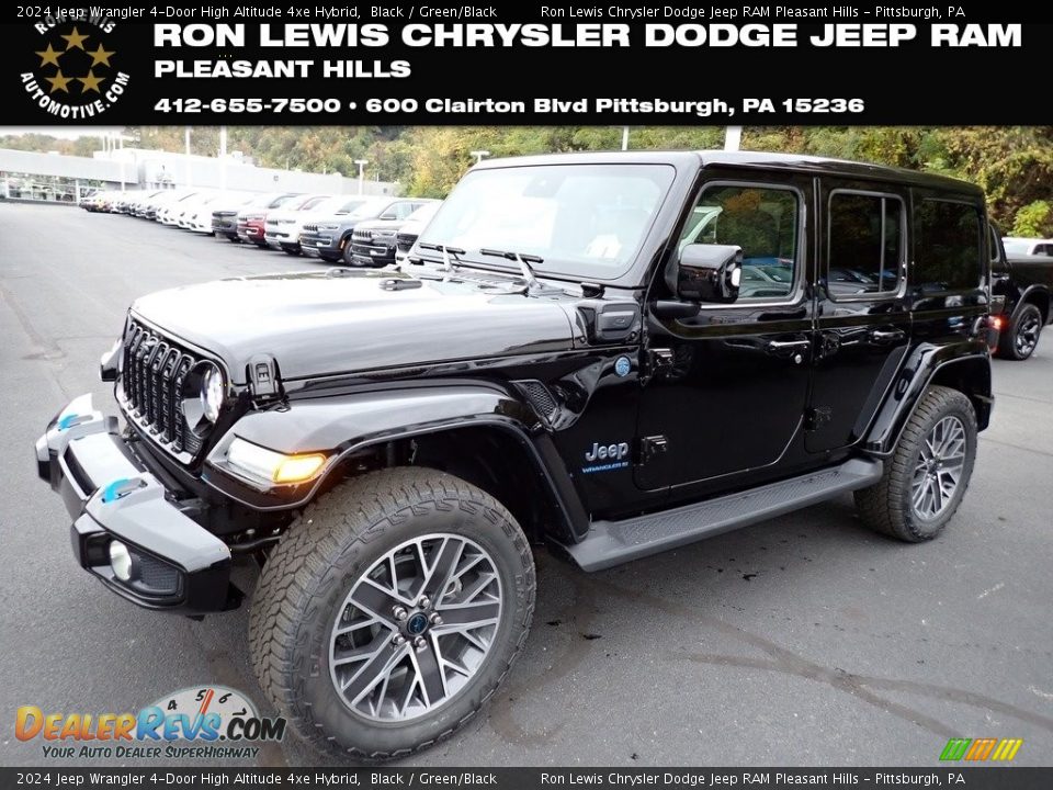 2024 Jeep Wrangler 4-Door High Altitude 4xe Hybrid Black / Green/Black Photo #1