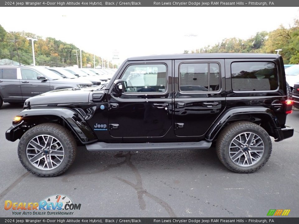 Black 2024 Jeep Wrangler 4-Door High Altitude 4xe Hybrid Photo #2