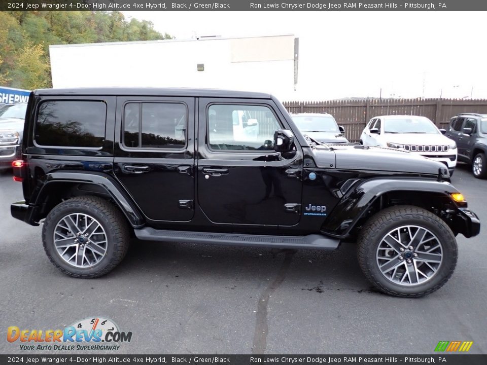 2024 Jeep Wrangler 4-Door High Altitude 4xe Hybrid Black / Green/Black Photo #7