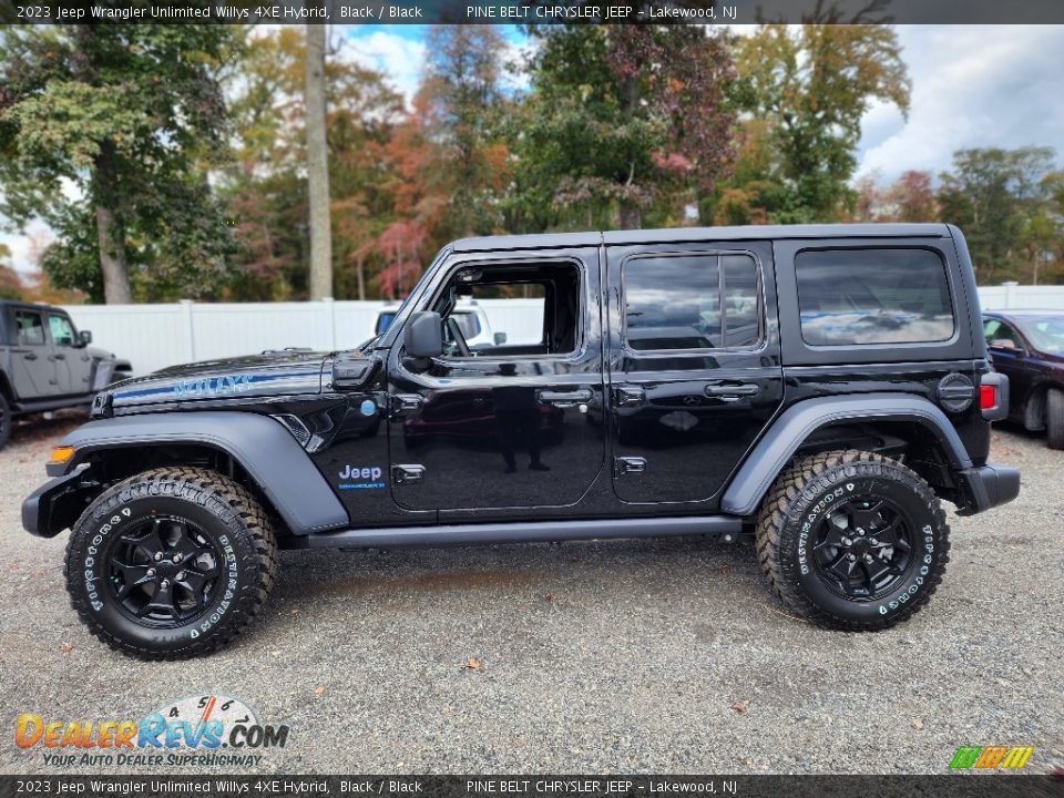 Black 2023 Jeep Wrangler Unlimited Willys 4XE Hybrid Photo #3