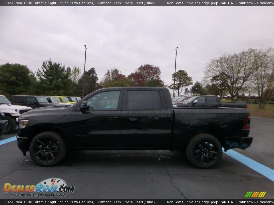 2024 Ram 1500 Laramie Night Edition Crew Cab 4x4 Diamond Black Crystal Pearl / Black Photo #2