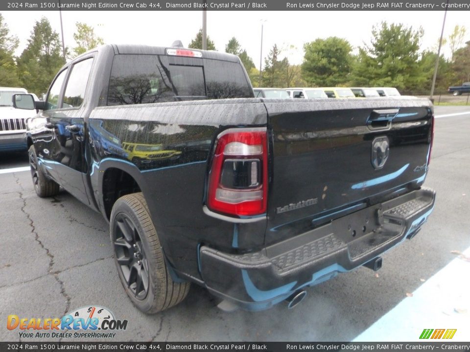 2024 Ram 1500 Laramie Night Edition Crew Cab 4x4 Diamond Black Crystal Pearl / Black Photo #3