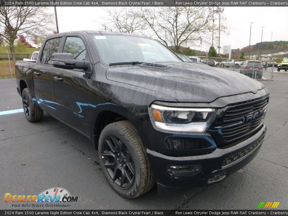 2024 Ram 1500 Laramie Night Edition Crew Cab 4x4 Diamond Black Crystal Pearl / Black Photo #7