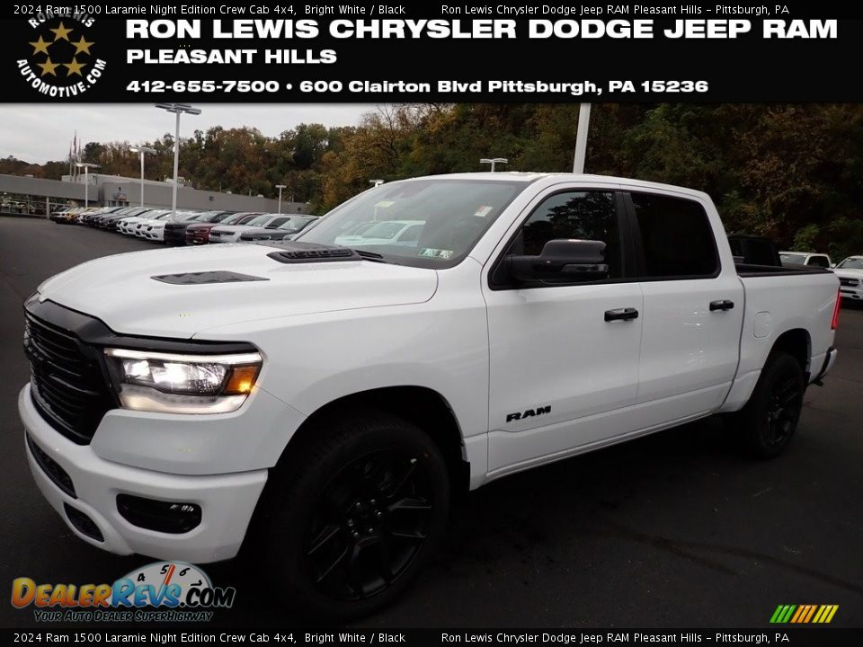 2024 Ram 1500 Laramie Night Edition Crew Cab 4x4 Bright White / Black Photo #1