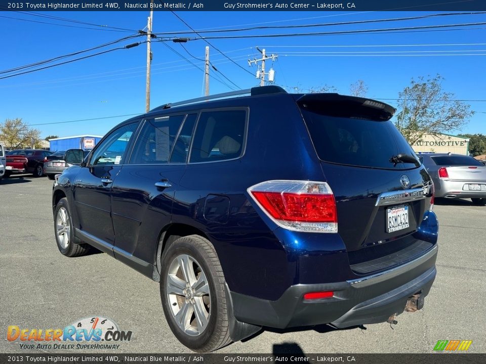 2013 Toyota Highlander Limited 4WD Nautical Blue Metallic / Ash Photo #4