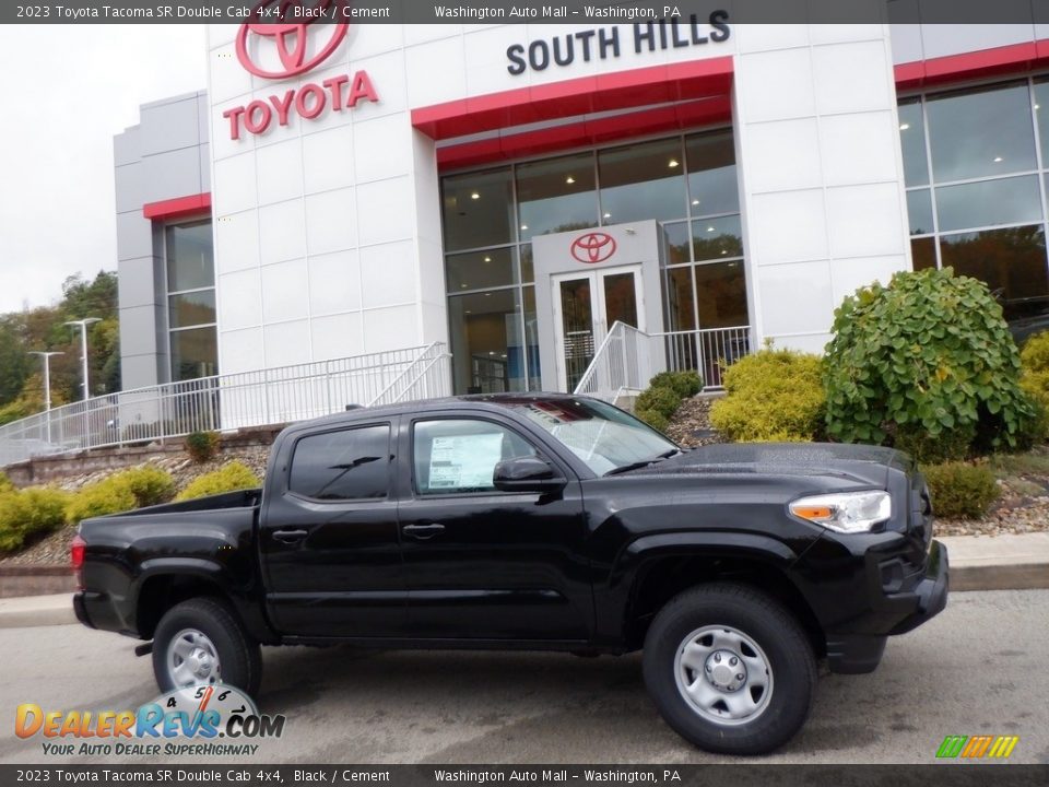 2023 Toyota Tacoma SR Double Cab 4x4 Black / Cement Photo #2