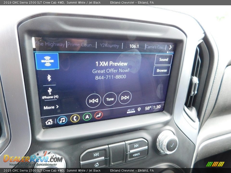 Controls of 2019 GMC Sierra 1500 SLT Crew Cab 4WD Photo #31