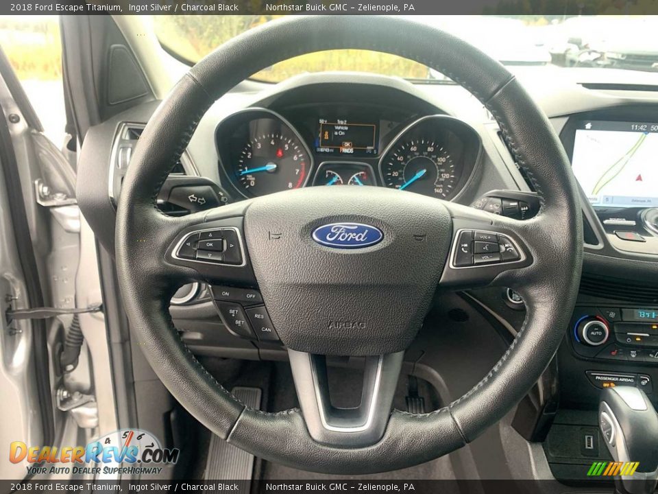 2018 Ford Escape Titanium Ingot Silver / Charcoal Black Photo #11