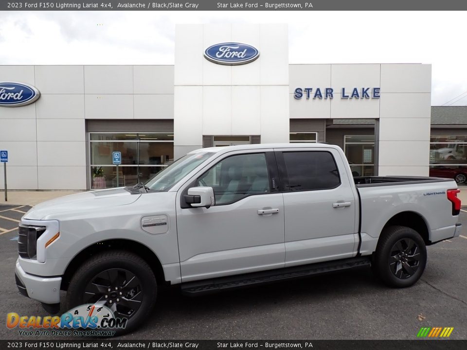 2023 Ford F150 Lightning Lariat 4x4 Avalanche / Black/Slate Gray Photo #1