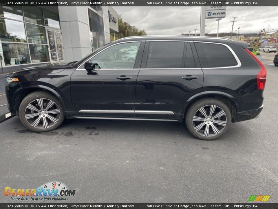 2021 Volvo XC90 T6 AWD Inscription Onyx Black Metallic / Amber/Charcoal Photo #6