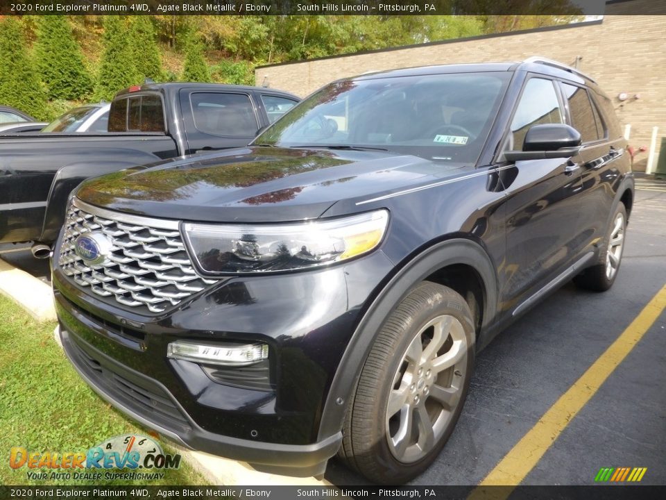 2020 Ford Explorer Platinum 4WD Agate Black Metallic / Ebony Photo #1