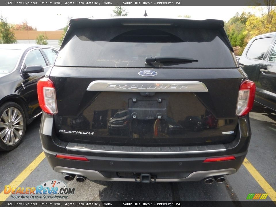 2020 Ford Explorer Platinum 4WD Agate Black Metallic / Ebony Photo #3