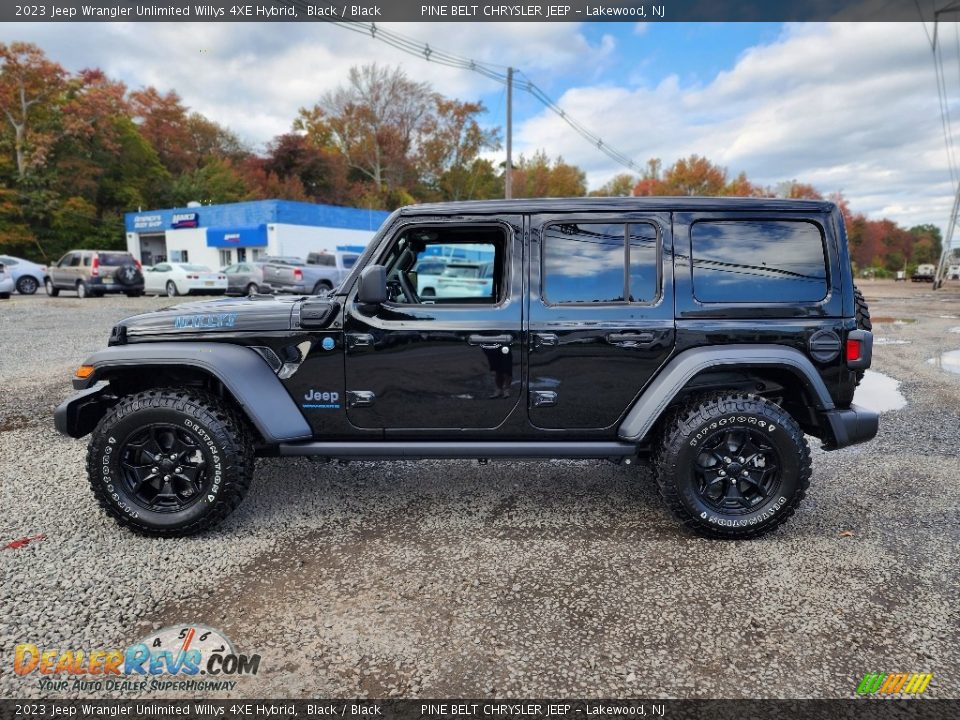 Black 2023 Jeep Wrangler Unlimited Willys 4XE Hybrid Photo #3