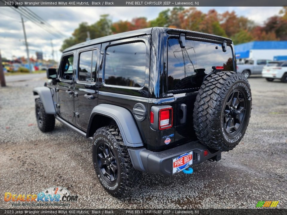 Black 2023 Jeep Wrangler Unlimited Willys 4XE Hybrid Photo #4