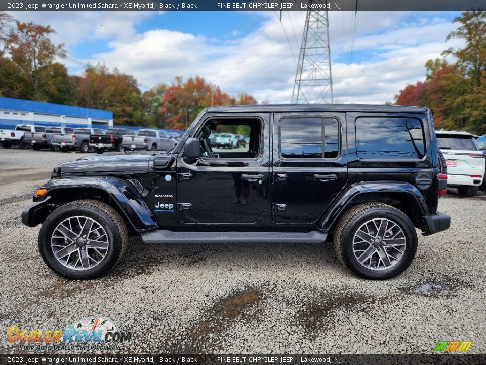 Black 2023 Jeep Wrangler Unlimited Sahara 4XE Hybrid Photo #3