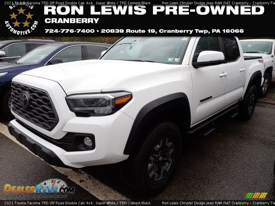 2021 Toyota Tacoma TRD Off Road Double Cab 4x4 Super White / TRD Cement/Black Photo #1