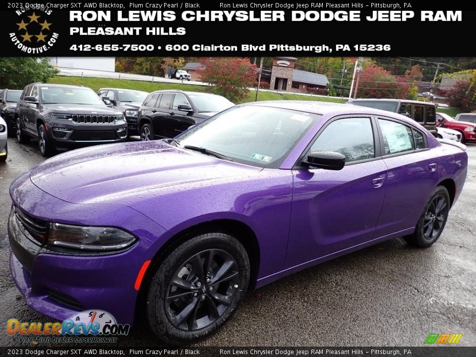 2023 Dodge Charger SXT AWD Blacktop Plum Crazy Pearl / Black Photo #1