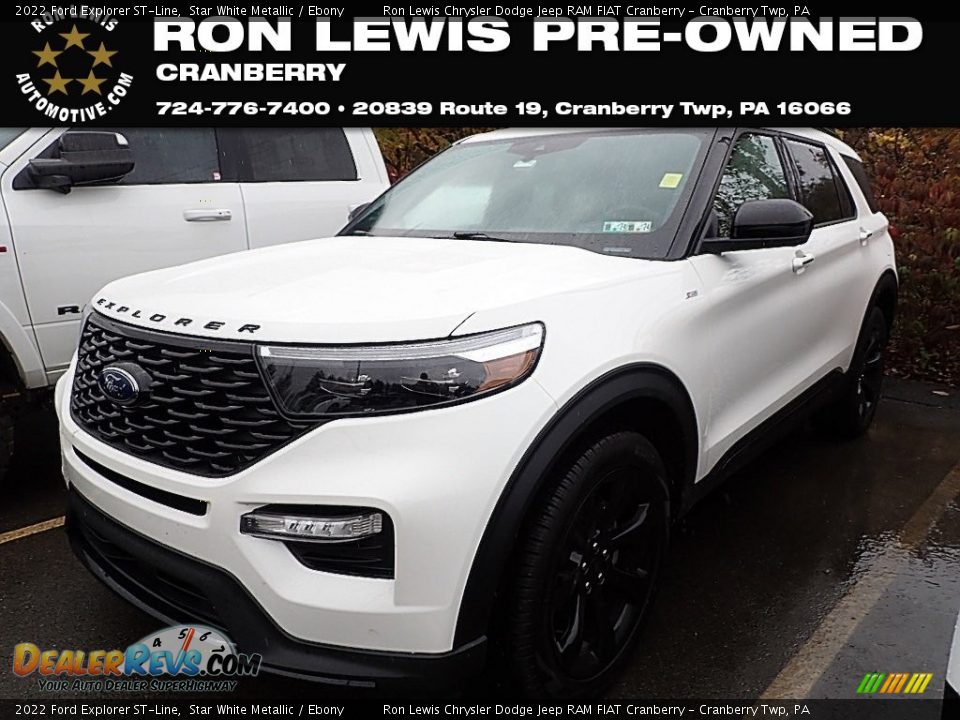 2022 Ford Explorer ST-Line Star White Metallic / Ebony Photo #1