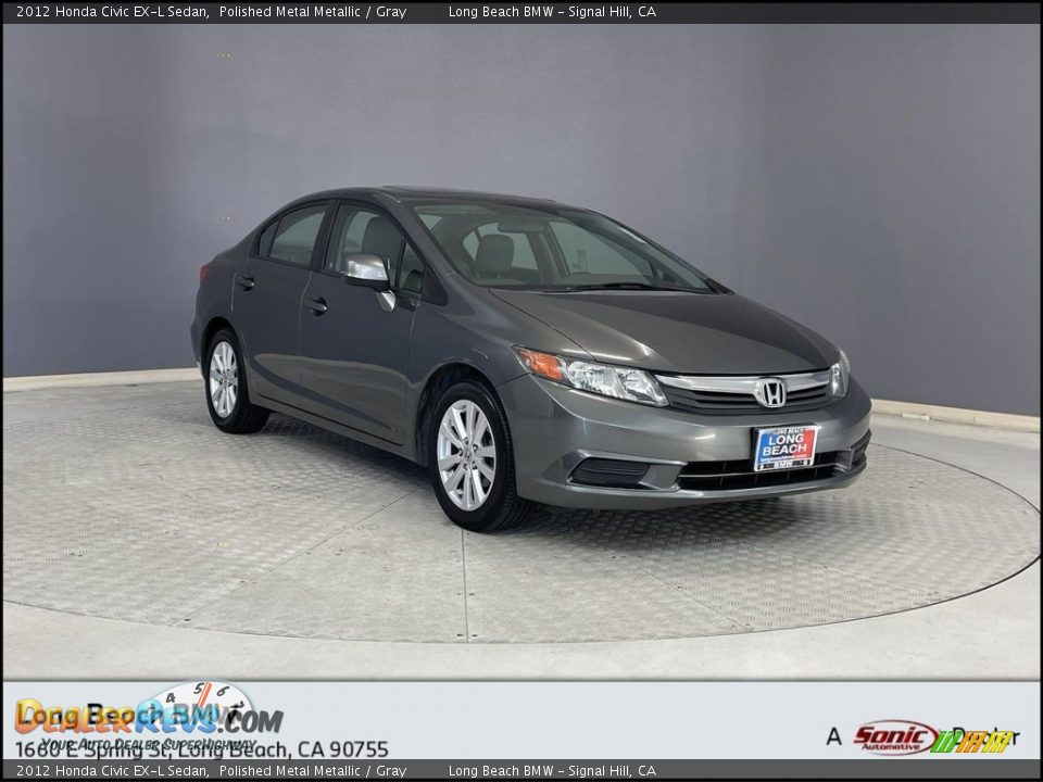 2012 Honda Civic EX-L Sedan Polished Metal Metallic / Gray Photo #1