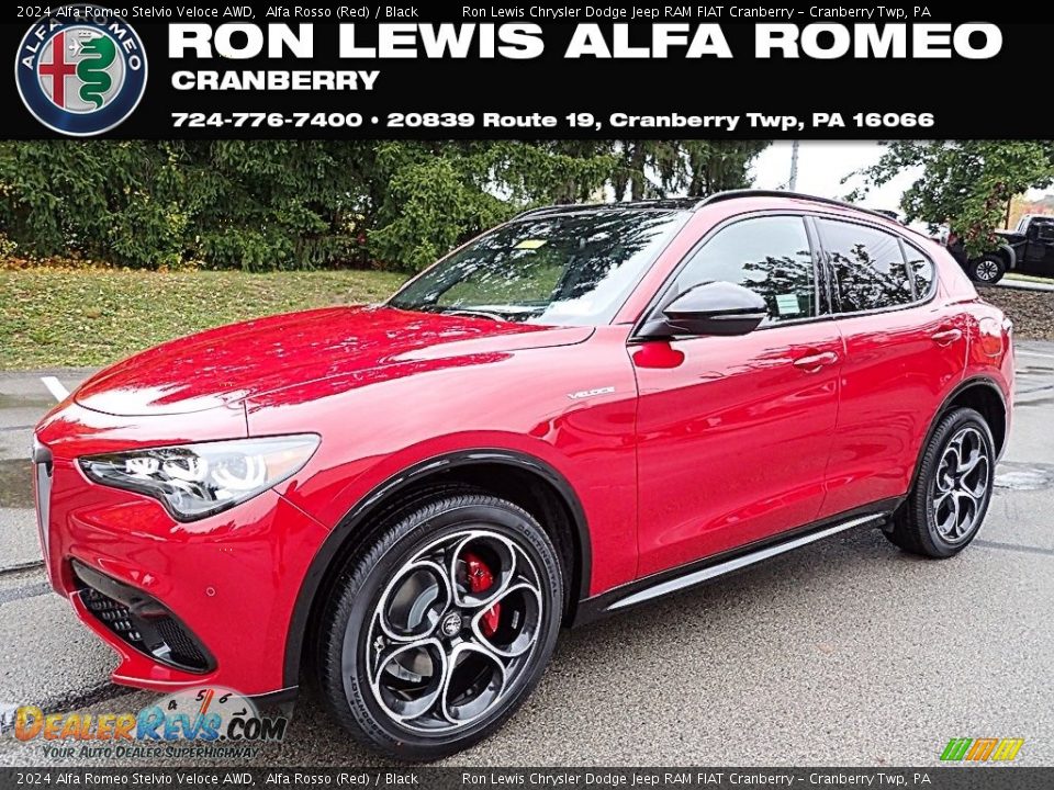 2024 Alfa Romeo Stelvio Veloce AWD Alfa Rosso (Red) / Black Photo #1