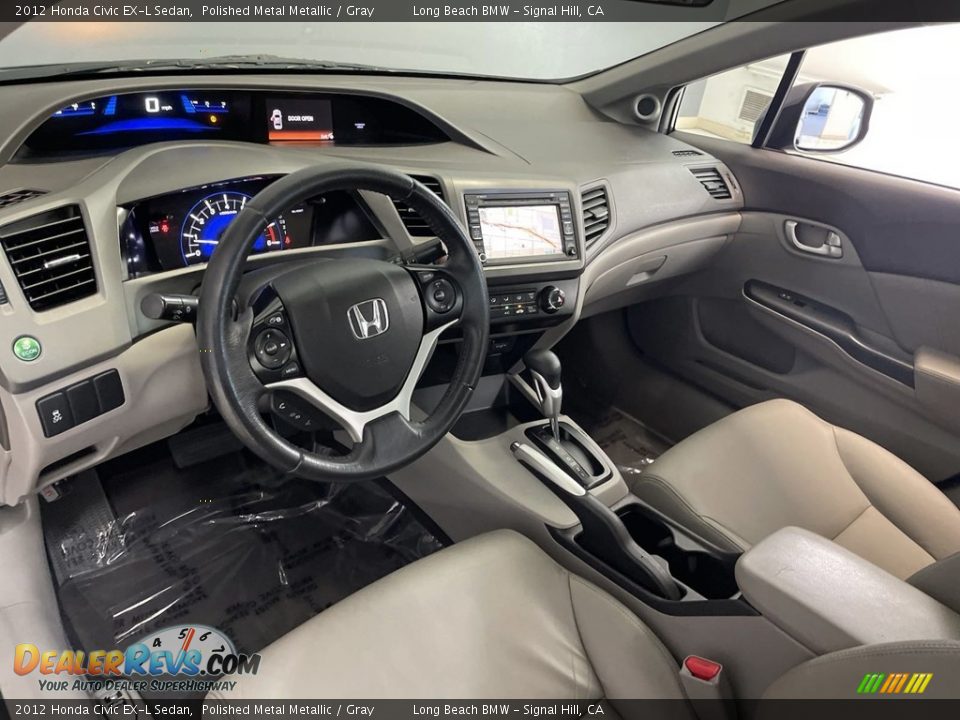 2012 Honda Civic EX-L Sedan Polished Metal Metallic / Gray Photo #14