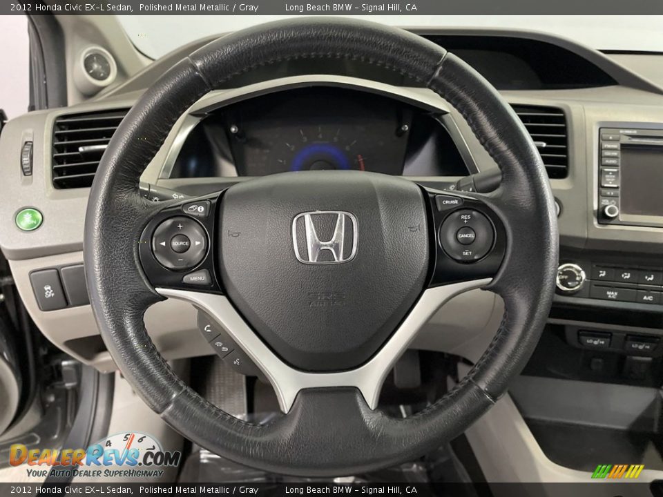2012 Honda Civic EX-L Sedan Polished Metal Metallic / Gray Photo #16