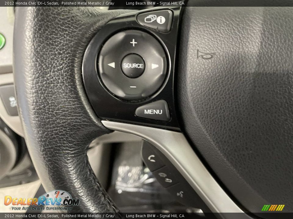 2012 Honda Civic EX-L Sedan Polished Metal Metallic / Gray Photo #17