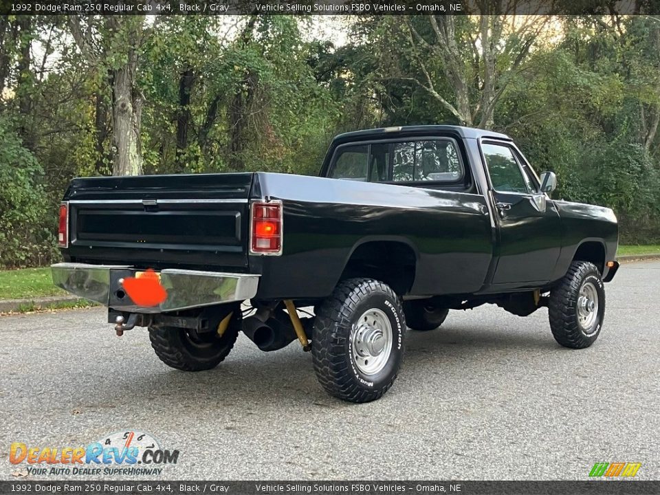 Black 1992 Dodge Ram 250 Regular Cab 4x4 Photo #2