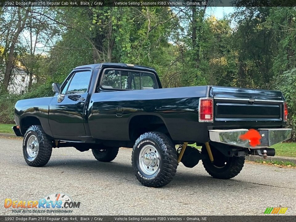 Black 1992 Dodge Ram 250 Regular Cab 4x4 Photo #3