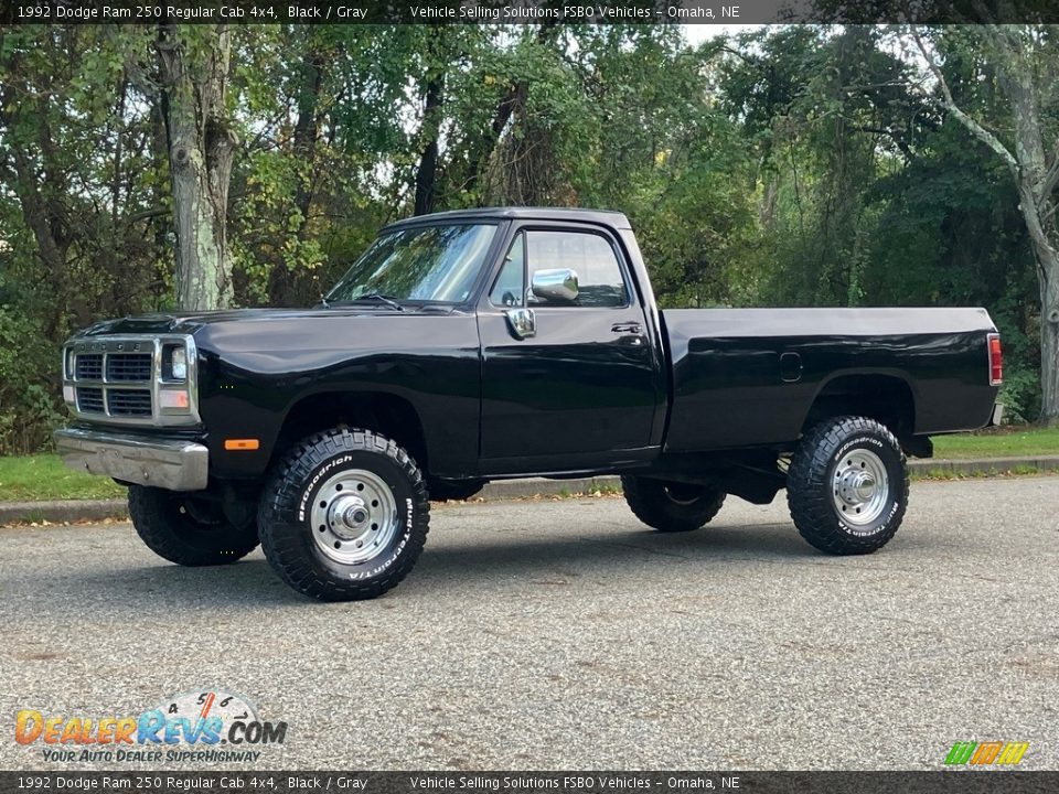 Black 1992 Dodge Ram 250 Regular Cab 4x4 Photo #17