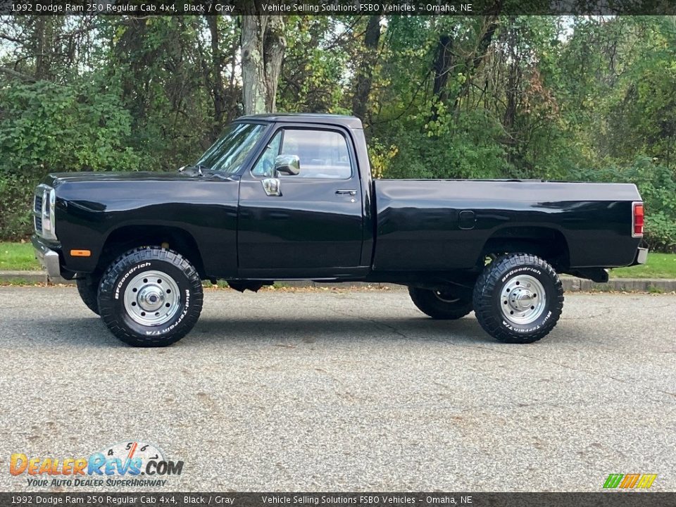 Black 1992 Dodge Ram 250 Regular Cab 4x4 Photo #18