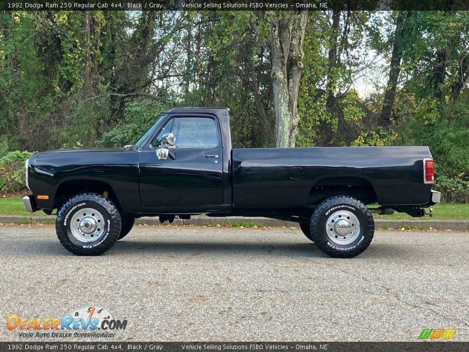 Black 1992 Dodge Ram 250 Regular Cab 4x4 Photo #19