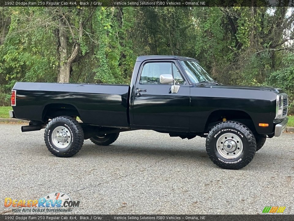 Black 1992 Dodge Ram 250 Regular Cab 4x4 Photo #21