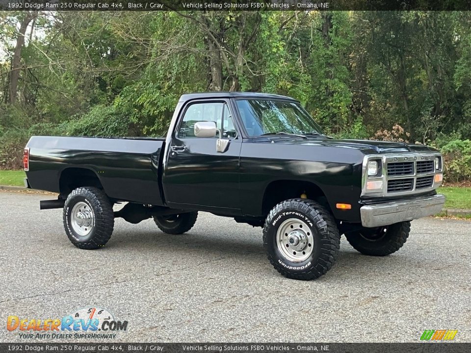 Black 1992 Dodge Ram 250 Regular Cab 4x4 Photo #22