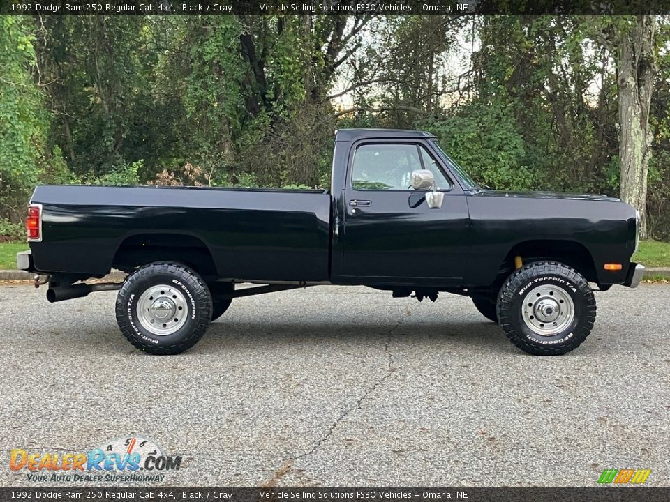 Black 1992 Dodge Ram 250 Regular Cab 4x4 Photo #23